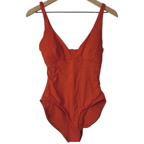 Andie Swim The Tahiti One Piece In Chili Pepper Open Back Deep V Size XS NEW - Picture 2 of 14